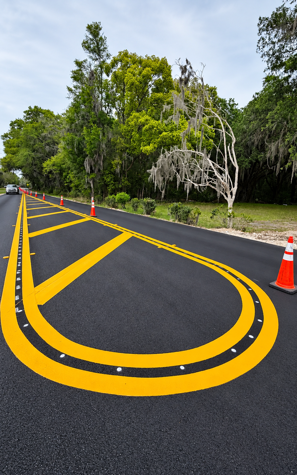 Roadway Seal Coat & Striping